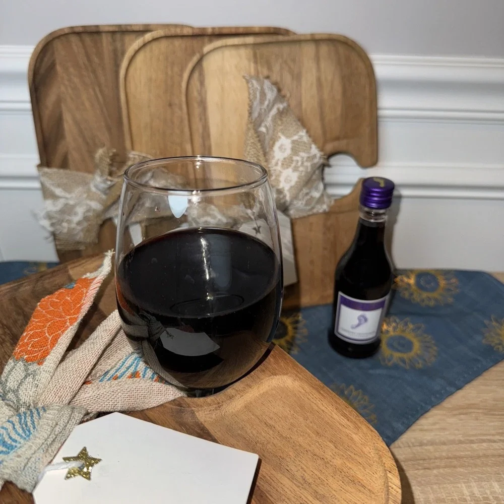 VTG Bundle‎ 4 Individual Charcuterie Boards Wine Bows Acacia Wood bachelorette
